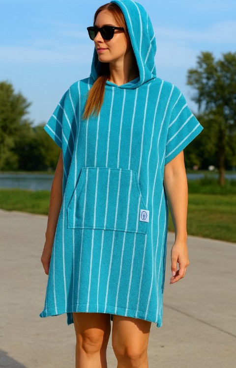 Kapüşonlu Cepli %100 Pamuk Unisex Panço (100 Boy-100En)