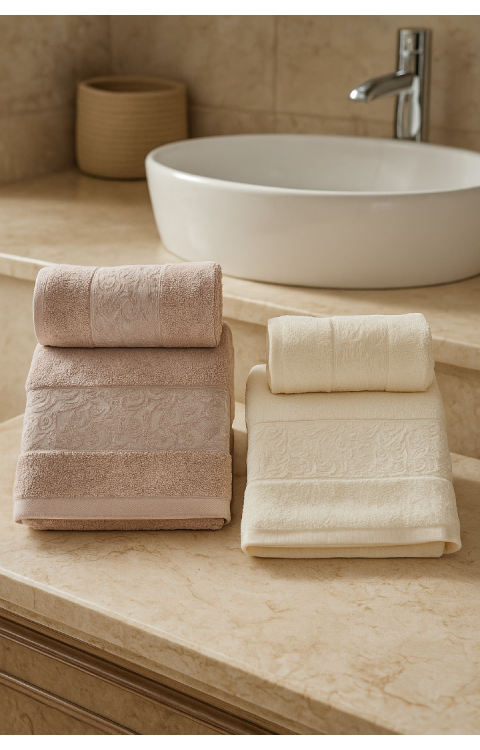 %70 Bambu %30 Pamuk İpinden 2 Adet 50x90 2 Adet 70x140 Kadın Erkek Banyo Havlusu4