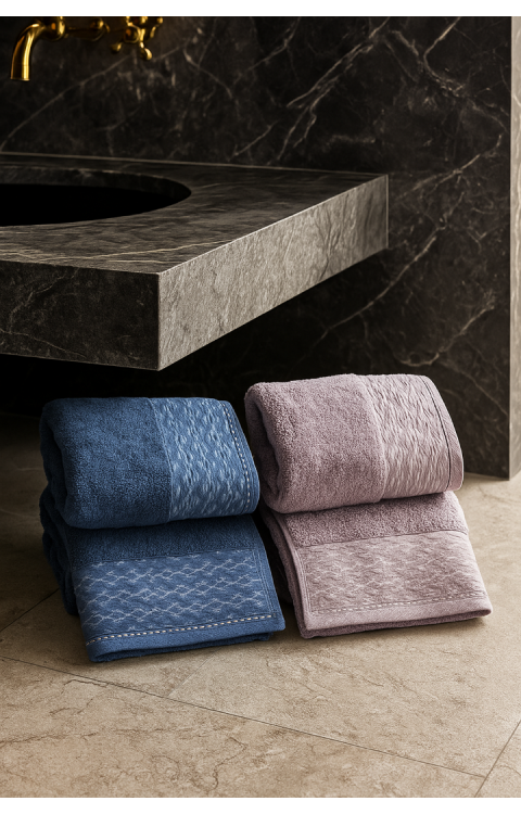 Yüksek Su Emici Microcotton İplik 2 Adet 50x90 2 Adet 70x140 2 Takım Banyo Havlusu3