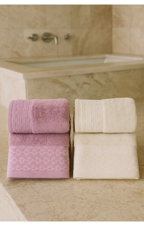 Yüksek Su Emici Microcotton İplik 2 Adet 50x90 2 Adet 70x140 2 Takım Banyo Havlusu