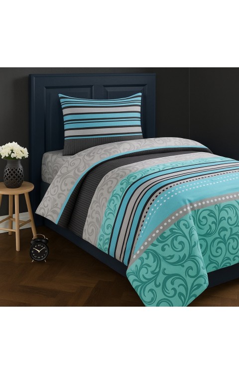 %80 Pamuk %20 Policotton Nevresim 160x220 Çarşaf 160x240 Yastık Kılıfı 1 Adet 50x70  Nevresim Takımı Mavi