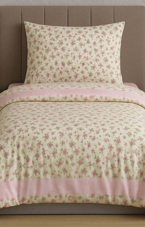 %80 Pamuk %20 Policotton Nevresim 160x220 Çarşaf 160x240 Yastık Kılıfı 1 Adet 50x70  Nevresim Takımı Çiçekli
