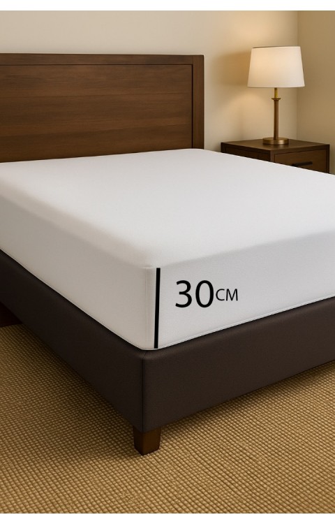 Micro Kumaş PU 30cm Fitted Kenar Çift Kişilik Sıvı Geçirmez Yatak Koruyucu Alez