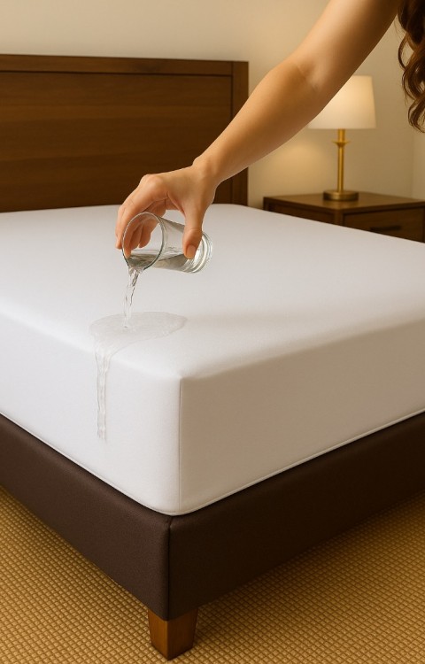 Micro Kumaş PU 30cm Fitted Kenar Çift Kişilik Sıvı Geçirmez Yatak Koruyucu Alez