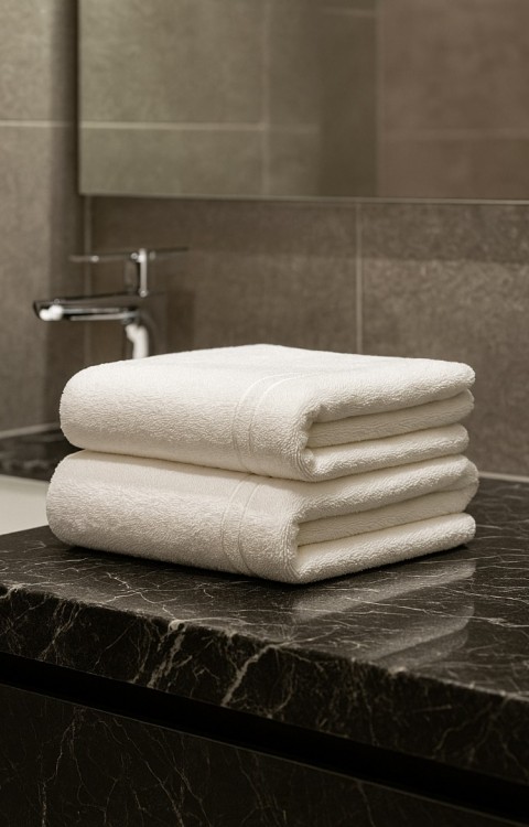 %100 Doğal Pamuk 50X80 Banyo Ayak Havlusu Beyaz