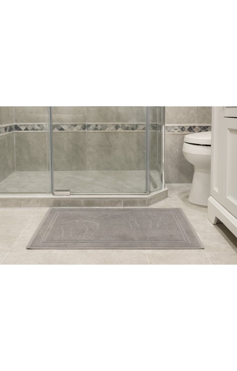 %100 Doğal Pamuk 50X80 Banyo Ayak Havlusu Gri