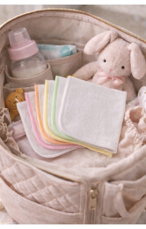 6 Adet 1 Kutu %100 Pamuk 24x24 cm Yumuşak Doku Bebek Ağız Bezi