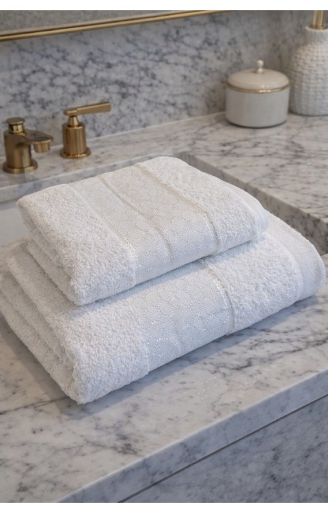 2'li %100 Pamuk 1 Adet 70x140 Banyo Havlusu 1 Adet 50x90 Saç Havlusu Beyaz Havlu Seti 2'li %100 Pamuk 1 Adet 70x140 Banyo Havlusu 1 Adet 50x90 Saç Havlusu Beyaz Havlu Seti