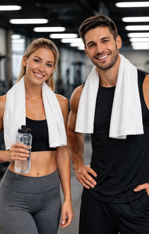 %100 Pamuk 30x110 cm Spor Havlusu Beyaz