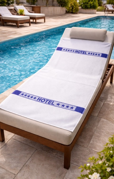 90x150 cm %100 Pamuk Hotel Desenli Banyo & Plaj Havlusu
