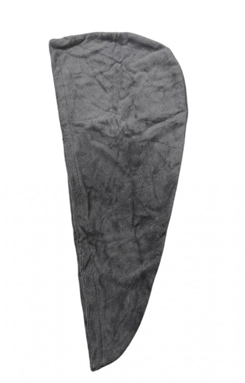 %100 Pamuk Düğmeli Lüx Havlu Saç Bonesi Antrasit