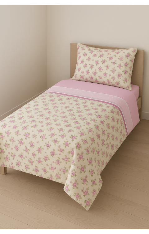 %80 Pamuk %20 Policotton Nevresim 160x220 Çarşaf 160x240 Yastık Kılıfı 1 Adet 50x70  Nevresim Takımı Çiçekli