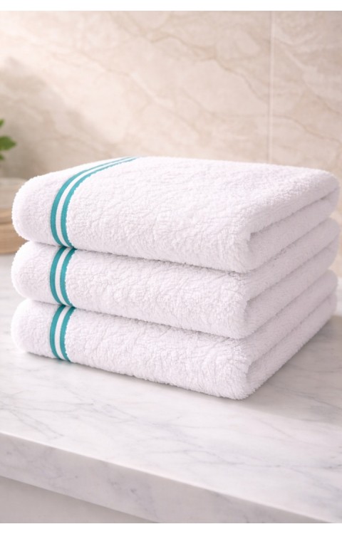 Pamuklu 70x140 cm Banyo Havlusu Beyaz