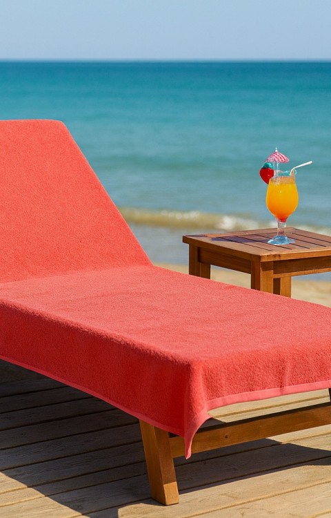 Pamuk Şezlong Havlusu 100x180 cm Plajda Kullanıma Uygun Çabuk Kuruyan Büyük Boy Havlu