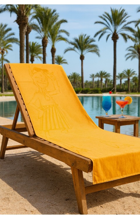 Pamuk Şezlong Havlusu 100x180 cm Plajda Kullanıma Uygun Çabuk Kuruyan Büyük Boy Havlu