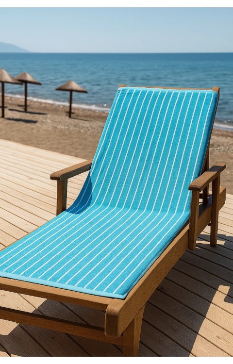Pamuk Şezlong Havlusu 90x170cm Denizde Plajda Kullanıma Uygun Çabuk Kuruyan Büyük Boy Banyo Havlusu