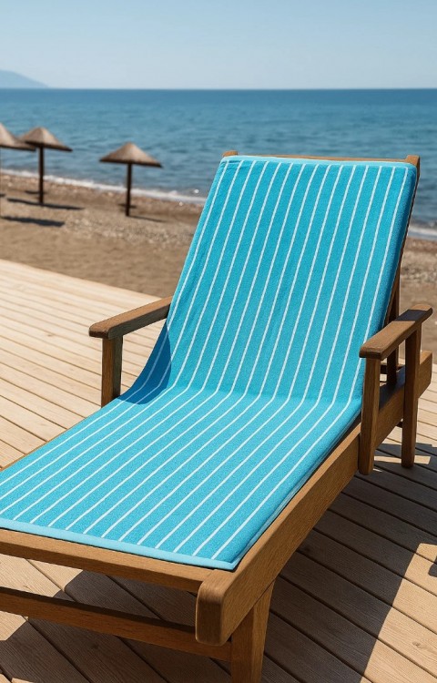 Pamuk Şezlong Havlusu 90x170cm Denizde Plajda Kullanıma Uygun Çabuk Kuruyan Büyük Boy Banyo Havlusu